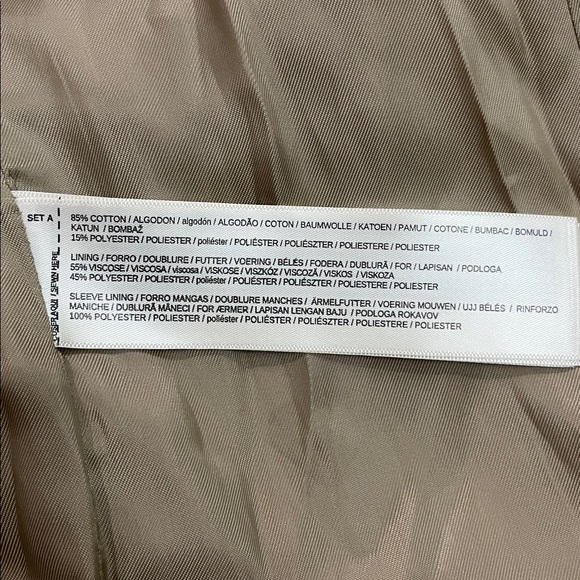 Mango MNG Structured Tan Brown Double Breasted Corduroy Blazer size 2 - Picture 8 of 8